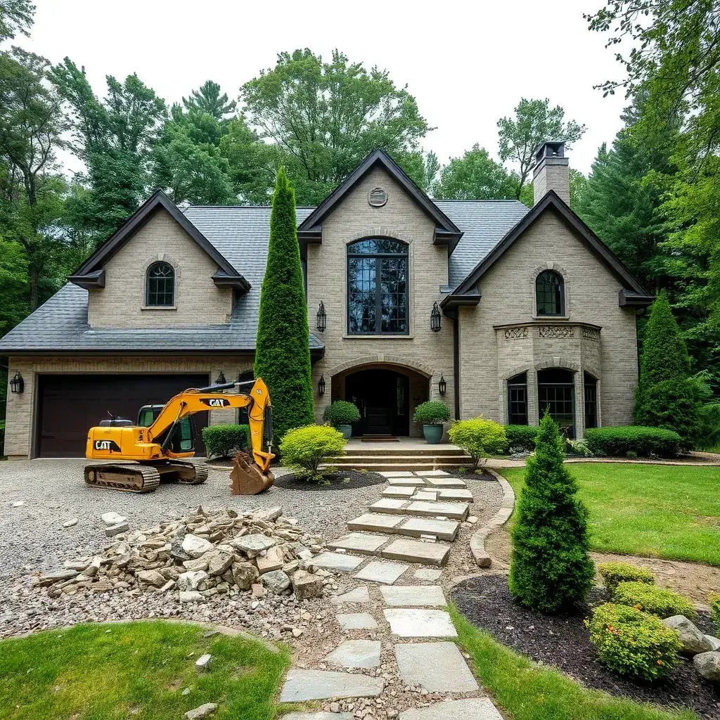 Concrete demolition in progress at a New Jersey property, showcasing our efficient removal process